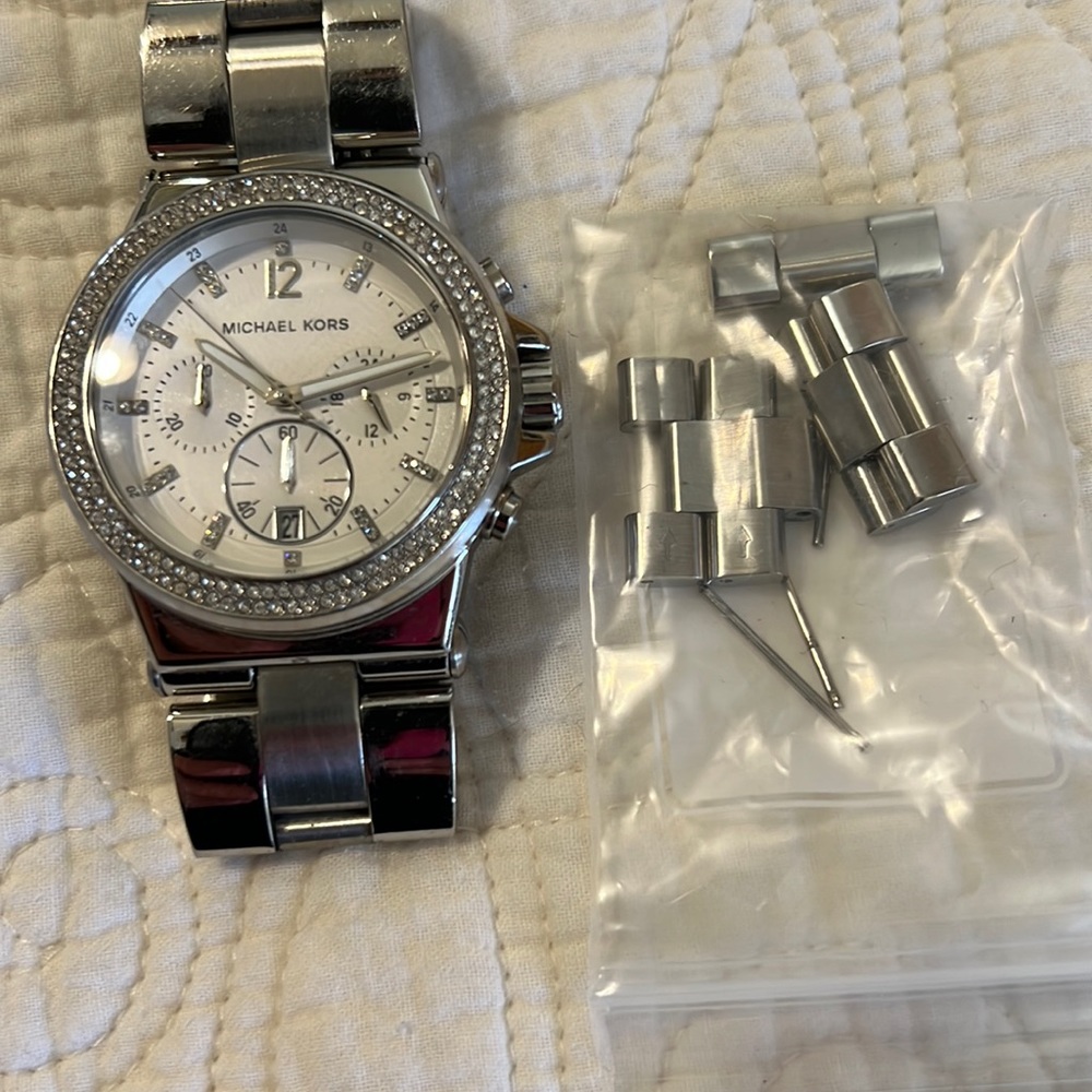 Silver Michael Kors bling watch.